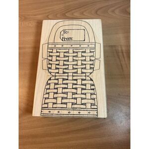 NEW LIMITED EDITION ANA'S BASKET WOODEN RUBBER STAMP
